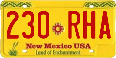 NM license plate 230RHA
