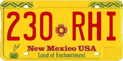 NM license plate 230RHI
