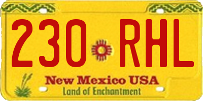 NM license plate 230RHL