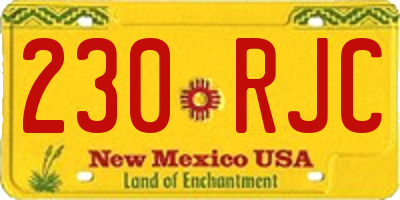 NM license plate 230RJC
