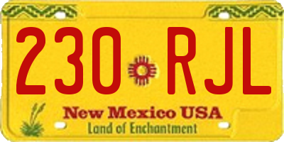 NM license plate 230RJL