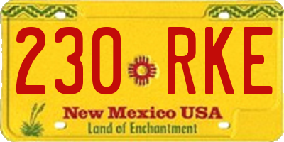 NM license plate 230RKE