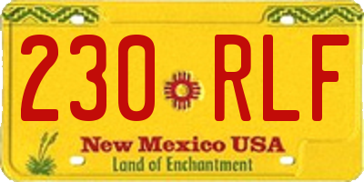 NM license plate 230RLF