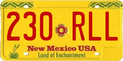 NM license plate 230RLL