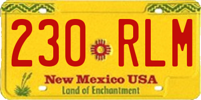 NM license plate 230RLM