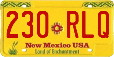 NM license plate 230RLQ