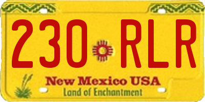 NM license plate 230RLR