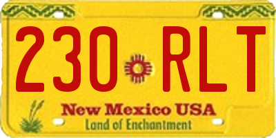 NM license plate 230RLT