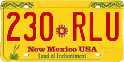 NM license plate 230RLU