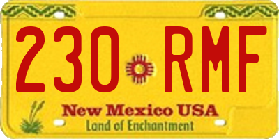 NM license plate 230RMF