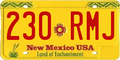 NM license plate 230RMJ