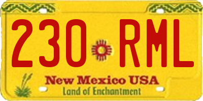 NM license plate 230RML