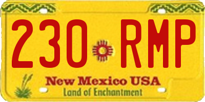 NM license plate 230RMP