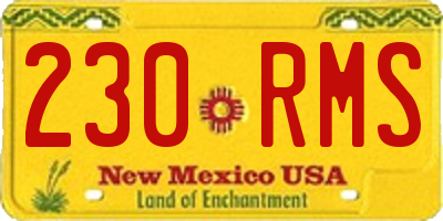 NM license plate 230RMS
