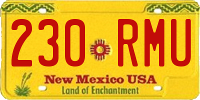 NM license plate 230RMU
