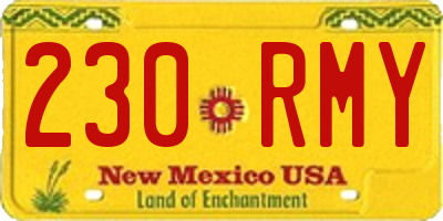 NM license plate 230RMY
