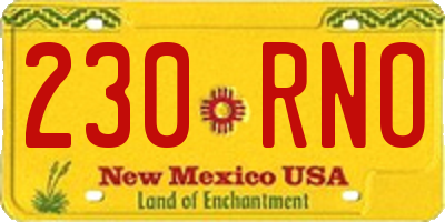 NM license plate 230RNO