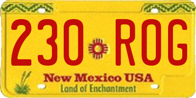 NM license plate 230ROG