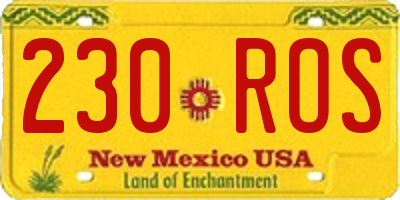 NM license plate 230ROS