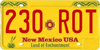 NM license plate 230ROT