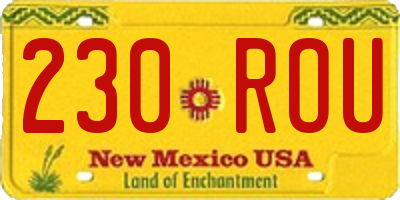 NM license plate 230ROU