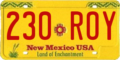 NM license plate 230ROY