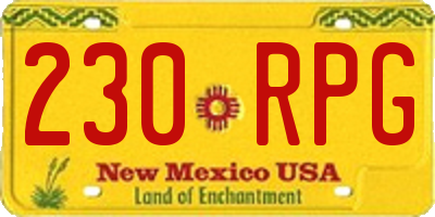 NM license plate 230RPG