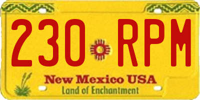 NM license plate 230RPM
