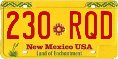 NM license plate 230RQD