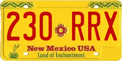 NM license plate 230RRX
