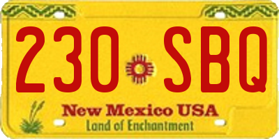 NM license plate 230SBQ