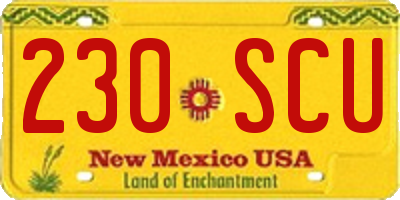NM license plate 230SCU