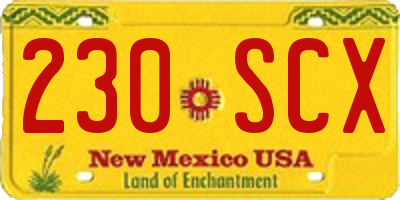 NM license plate 230SCX