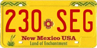 NM license plate 230SEG