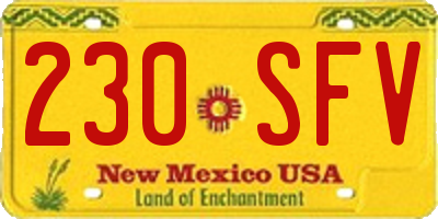 NM license plate 230SFV