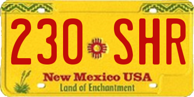 NM license plate 230SHR