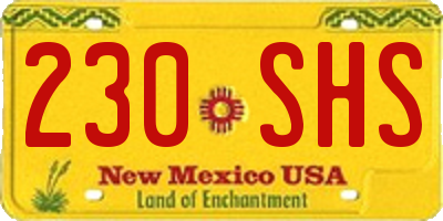 NM license plate 230SHS