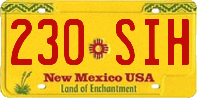 NM license plate 230SIH