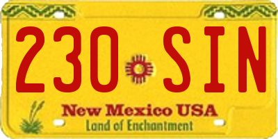 NM license plate 230SIN