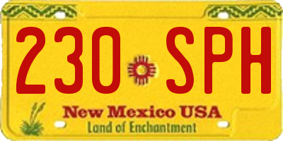 NM license plate 230SPH