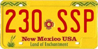 NM license plate 230SSP