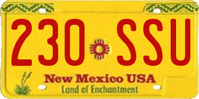NM license plate 230SSU