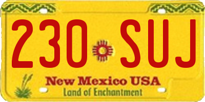 NM license plate 230SUJ