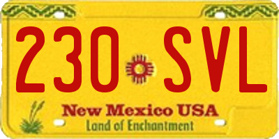 NM license plate 230SVL