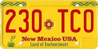 NM license plate 230TCO