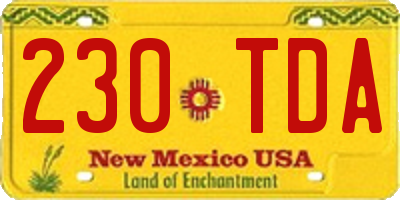 NM license plate 230TDA