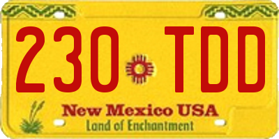 NM license plate 230TDD