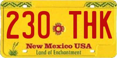 NM license plate 230THK