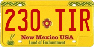 NM license plate 230TIR