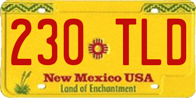 NM license plate 230TLD
